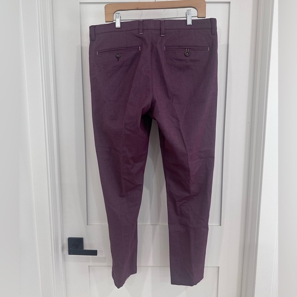 Ted Baker Bordeaux Chino trousers Pants Size 34R unaltered like new - Picture 2 of 12